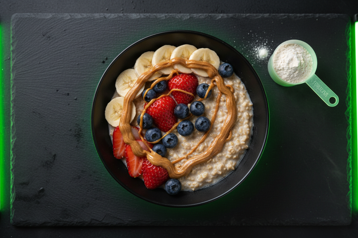Bowl de Proteína con Avena y Frutas — Desayuno Alto en Proteína