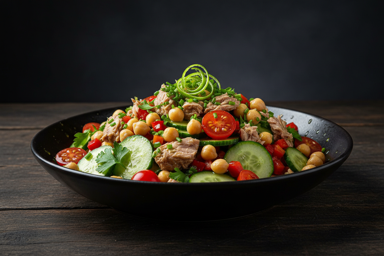 Ensalada de Atún con Garbanzos — Cena Ligera y Proteica