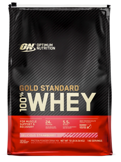 100% Whey Gold 10 Lb SABORES Strawb-vainilla