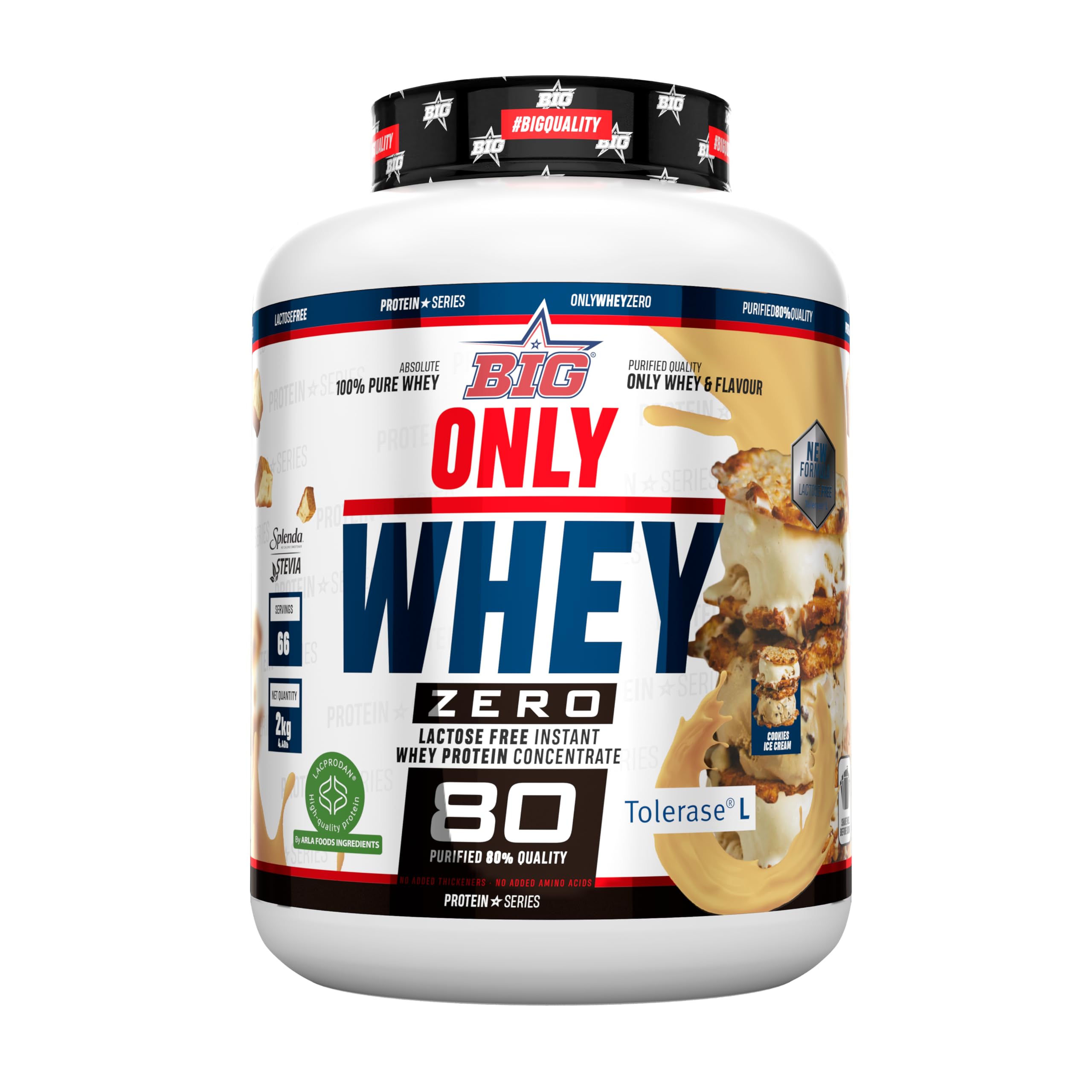 BIG - Proteinas Whey - Proteina en Polvo para Desarrollo de Masa Muscular y Recuperación - Materia Prima Premium - Whey Protein Sin Lactosa, Sin Azúcar, Sin Grumos (2Kg, Cacaolat)