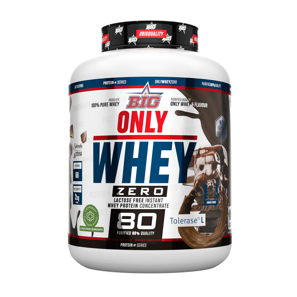 BIG - Proteinas Whey - Proteina en Polvo para Desarrollo de Masa Muscular y Recuperación - Materia Prima Premium - Whey Protein Sin Lactosa, Sin Azúcar, Sin Grumos (2Kg, Cacaolat)