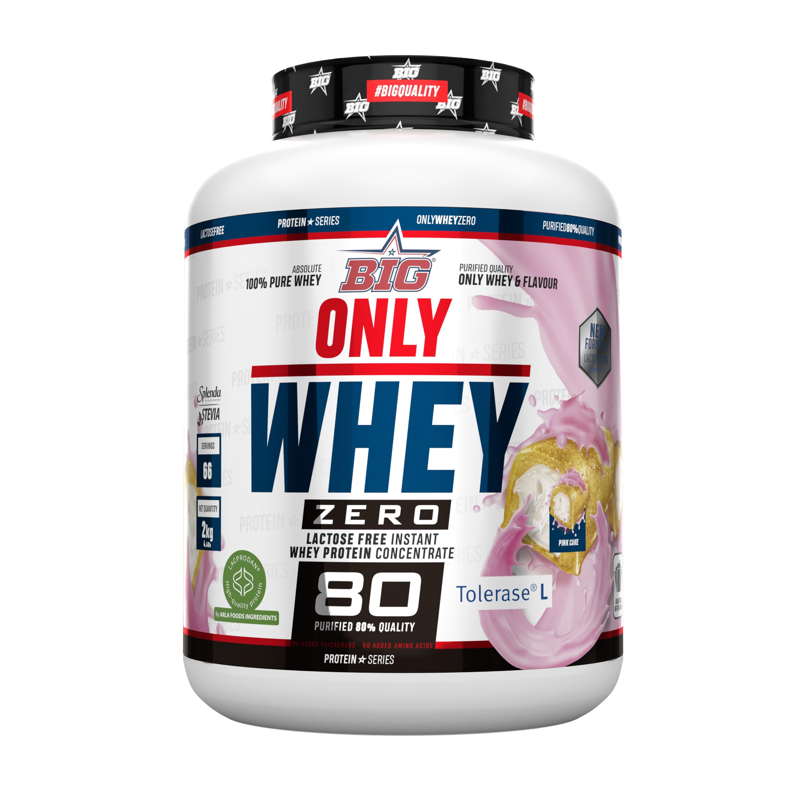 BIG - Proteinas Whey - Proteina en Polvo para Desarrollo de Masa Muscular y Recuperación - Materia Prima Premium - Whey Protein Sin Lactosa, Sin Azúcar, Sin Grumos (2Kg, Cacaolat)