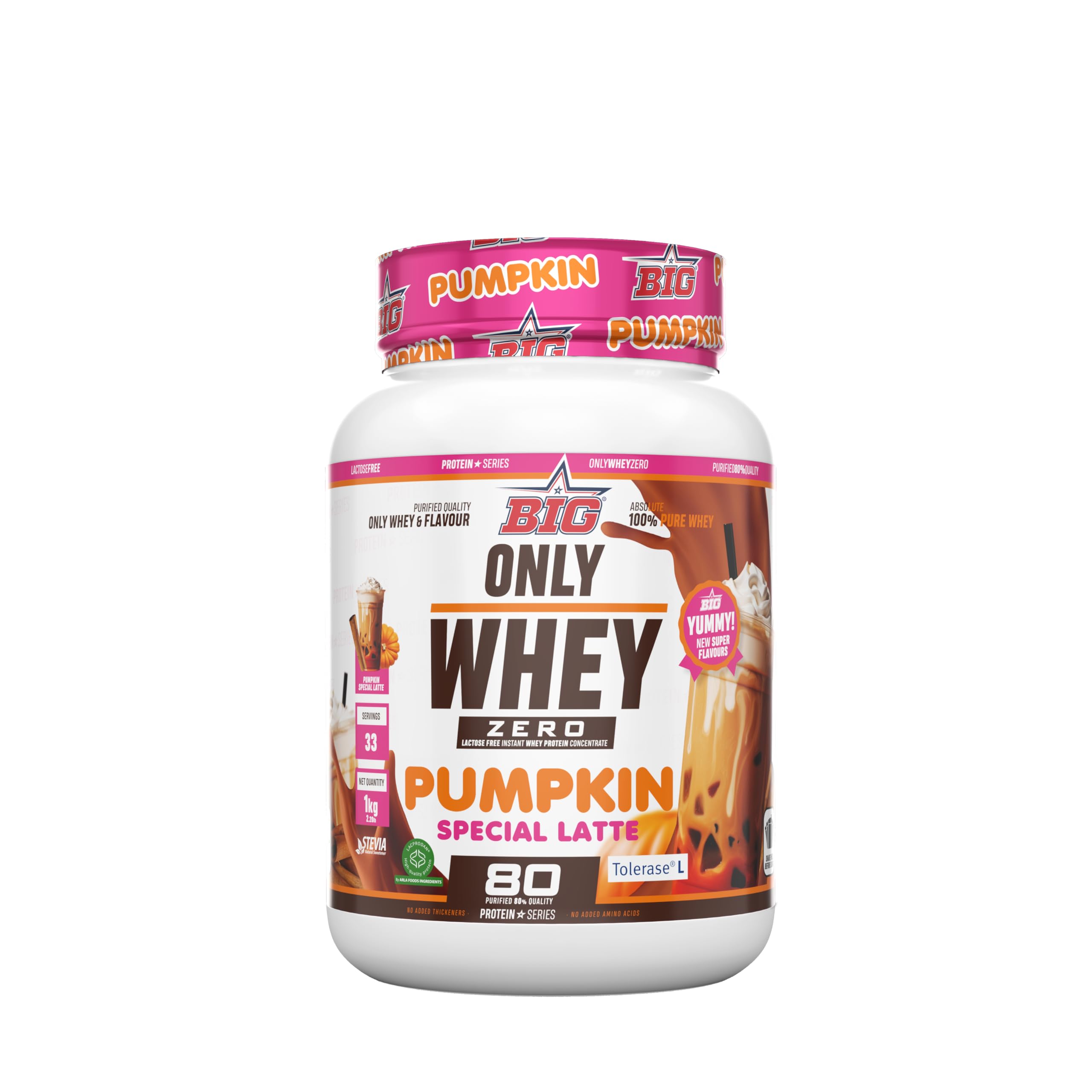BIG - Proteinas Whey - Proteina en Polvo para Desarrollo de Masa Muscular y Recuperación - Materia Prima Premium - Whey Protein Sin Lactosa, Sin Azúcar, Sin Grumos (2Kg, Cacaolat)