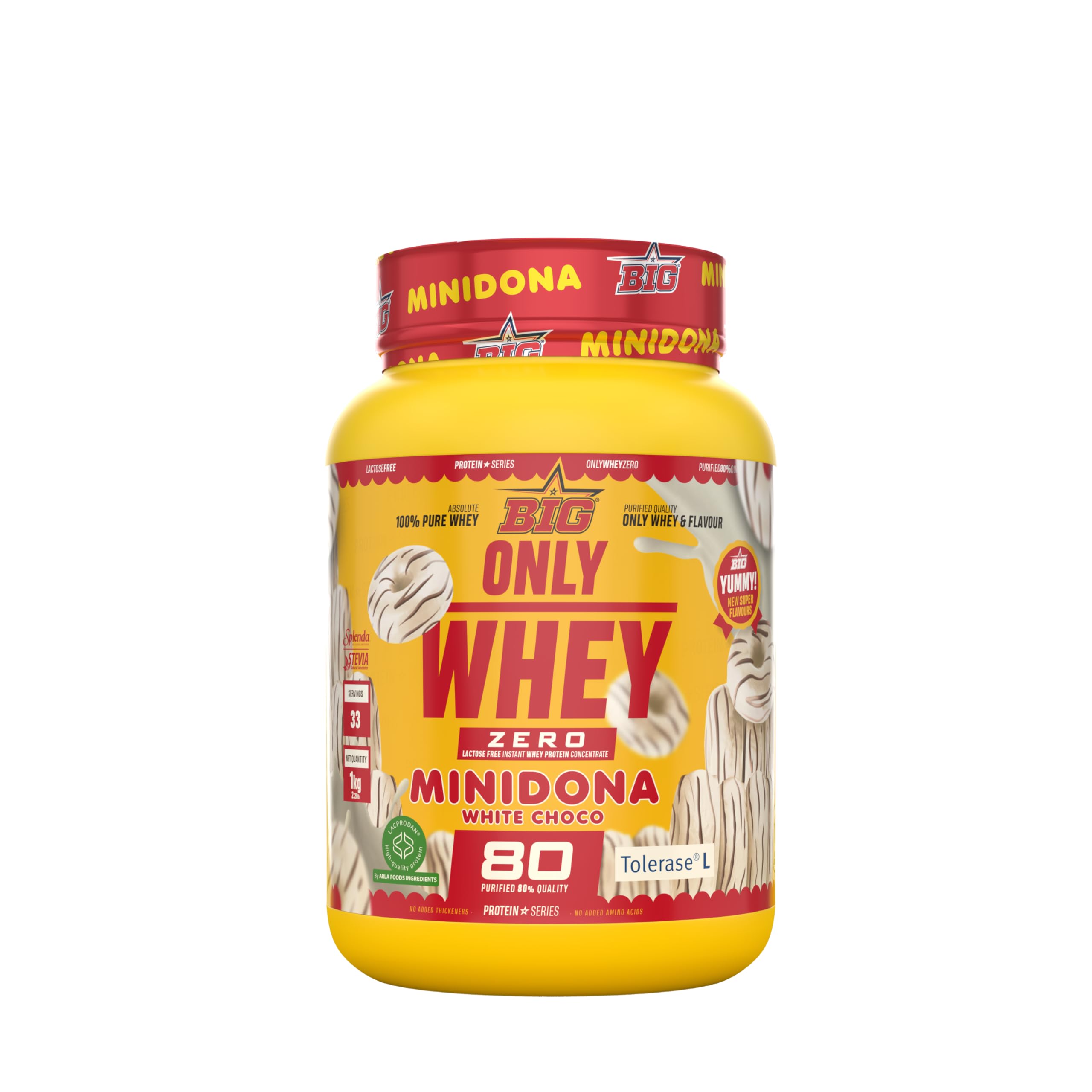 BIG - Proteinas Whey - Proteina en Polvo para Desarrollo de Masa Muscular y Recuperación - Materia Prima Premium - Whey Protein Sin Lactosa, Sin Azúcar, Sin Grumos (2Kg, Cacaolat)