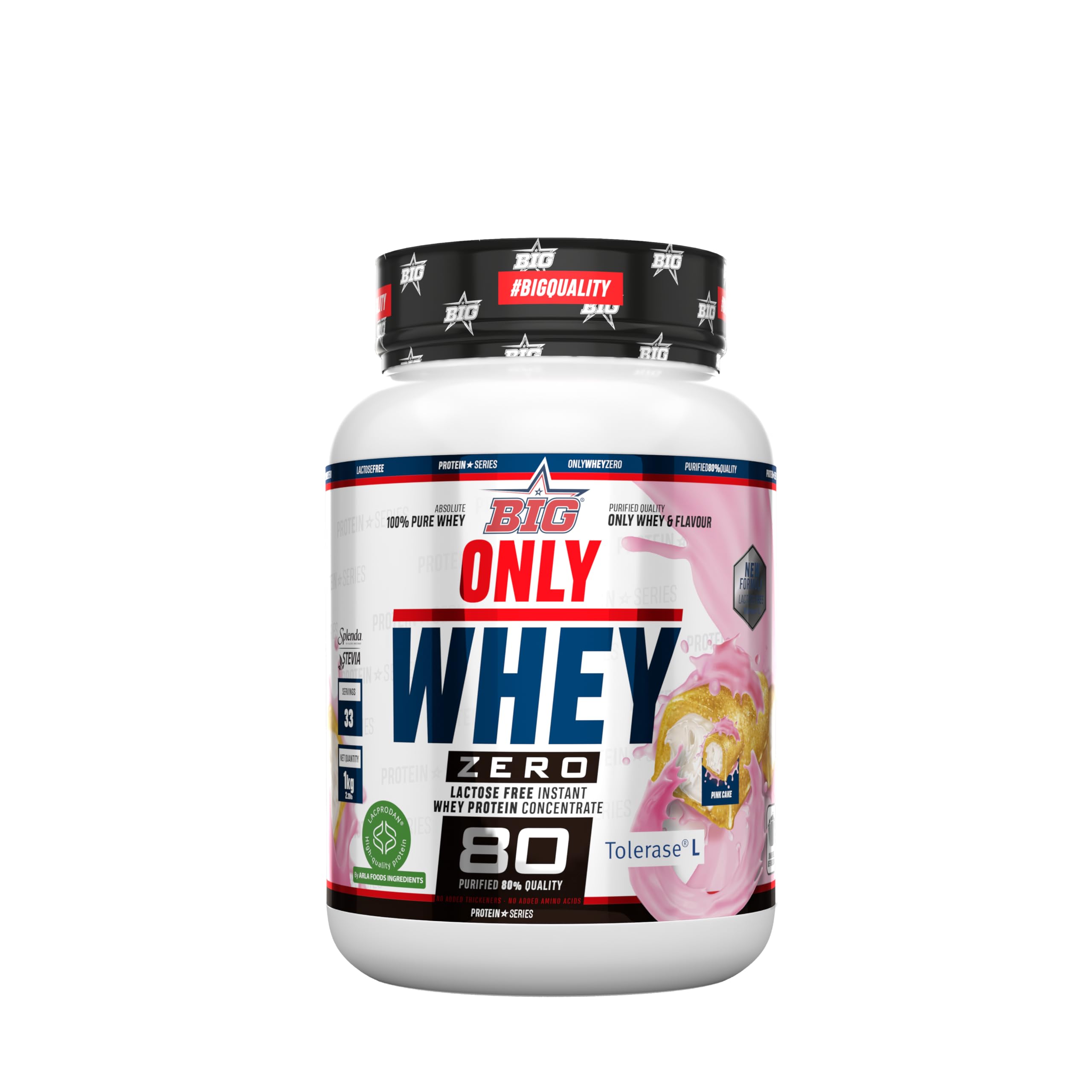 BIG - Proteinas Whey - Proteina en Polvo para Desarrollo de Masa Muscular y Recuperación - Materia Prima Premium - Whey Protein Sin Lactosa, Sin Azúcar, Sin Grumos (2Kg, Cacaolat)