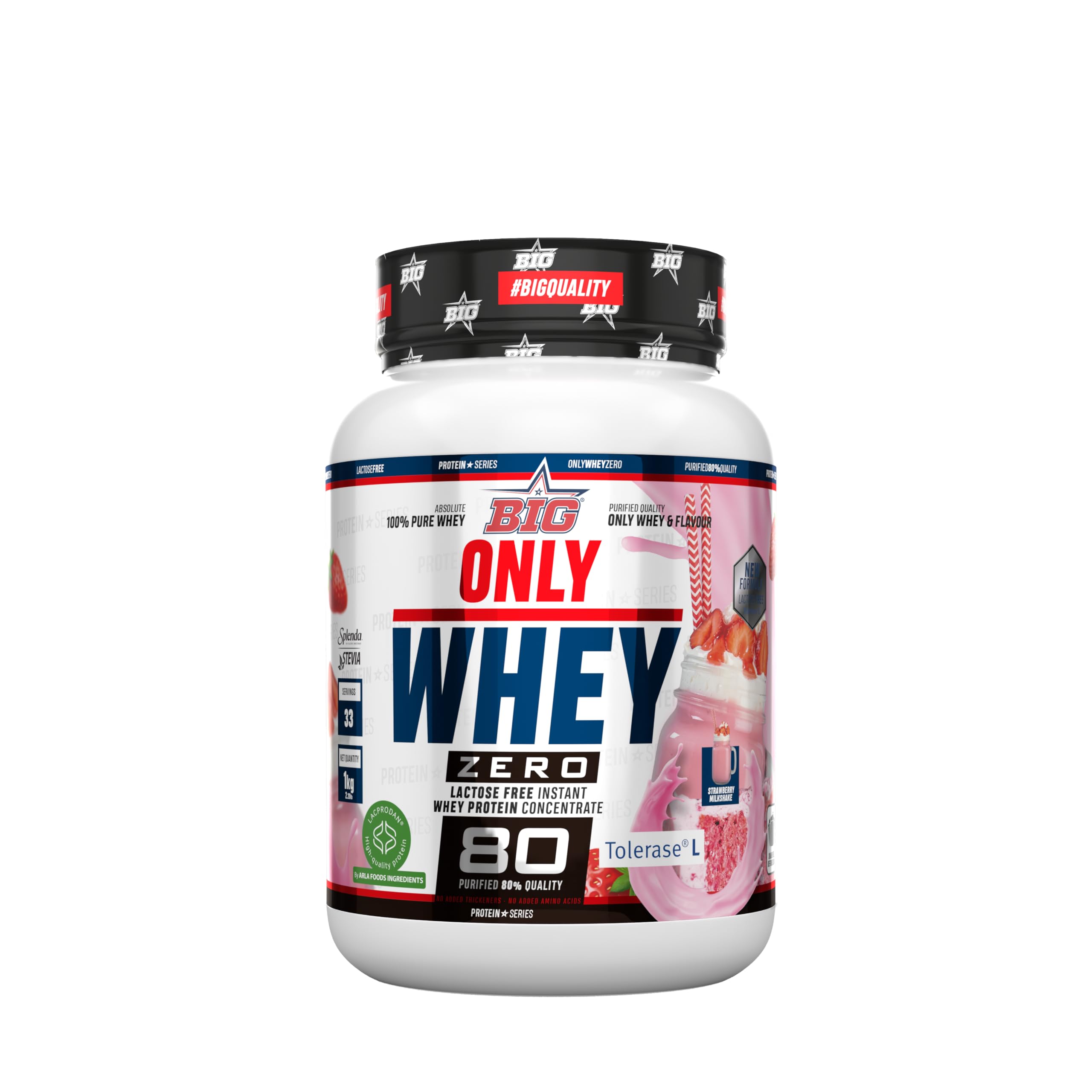 BIG - Proteinas Whey - Proteina en Polvo para Desarrollo de Masa Muscular y Recuperación - Materia Prima Premium - Whey Protein Sin Lactosa, Sin Azúcar, Sin Grumos (2Kg, Cacaolat)