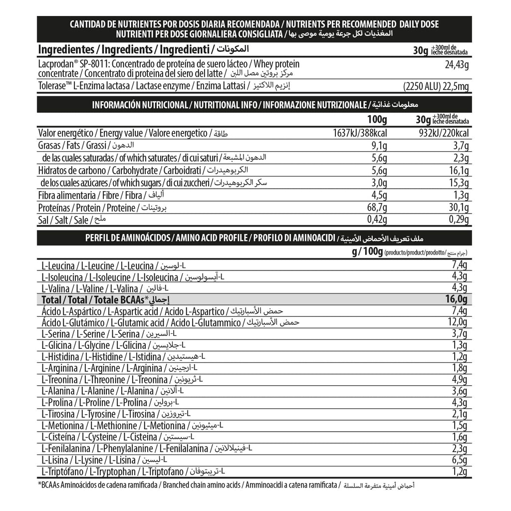 BIG - Proteinas Whey - Proteina en Polvo para Desarrollo de Masa Muscular y Recuperación - Materia Prima Premium - Whey Protein Sin Lactosa, Sin Azúcar, Sin Grumos (2Kg, Cacaolat)