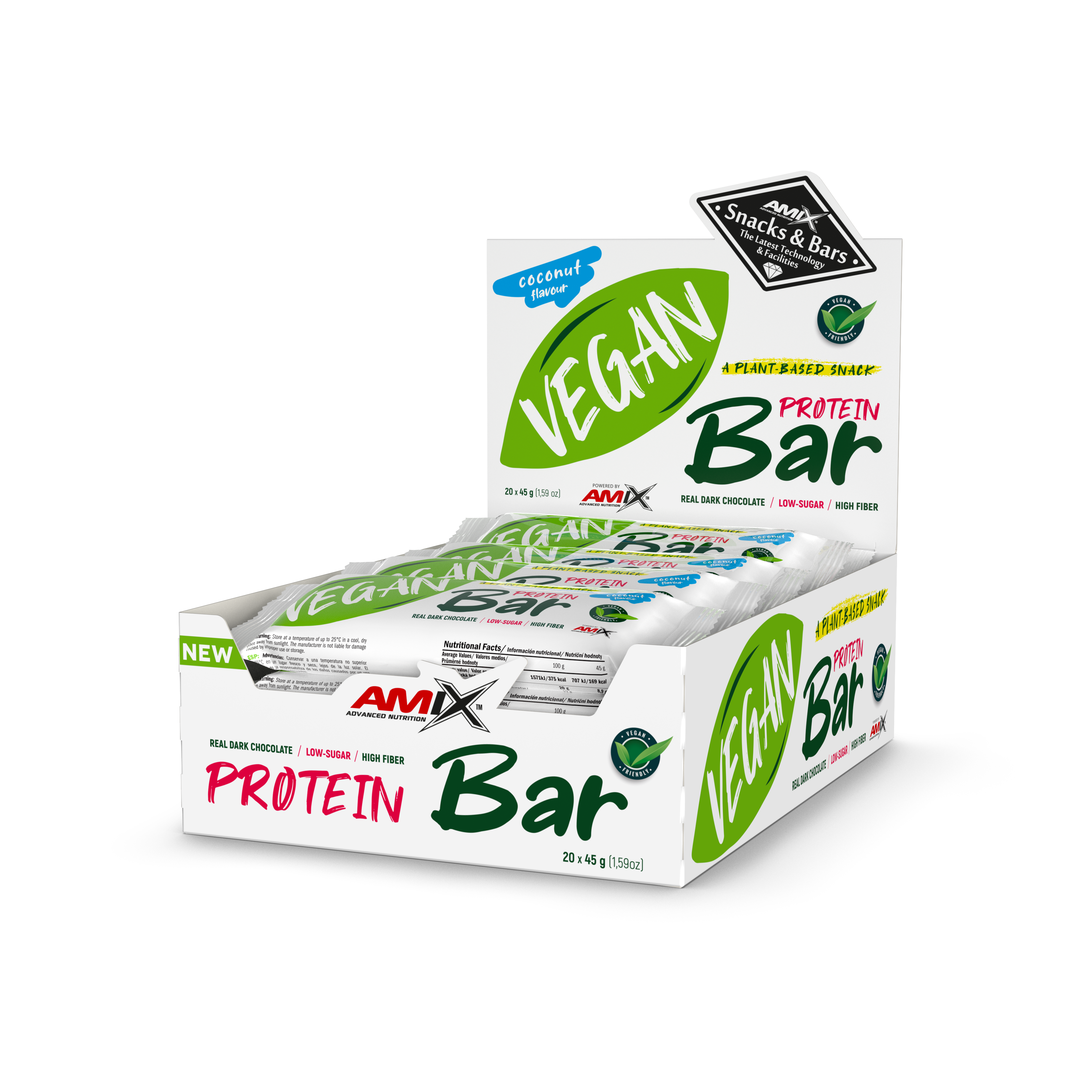 VEGAN PROTEIN BAR 20*45 GR Coco