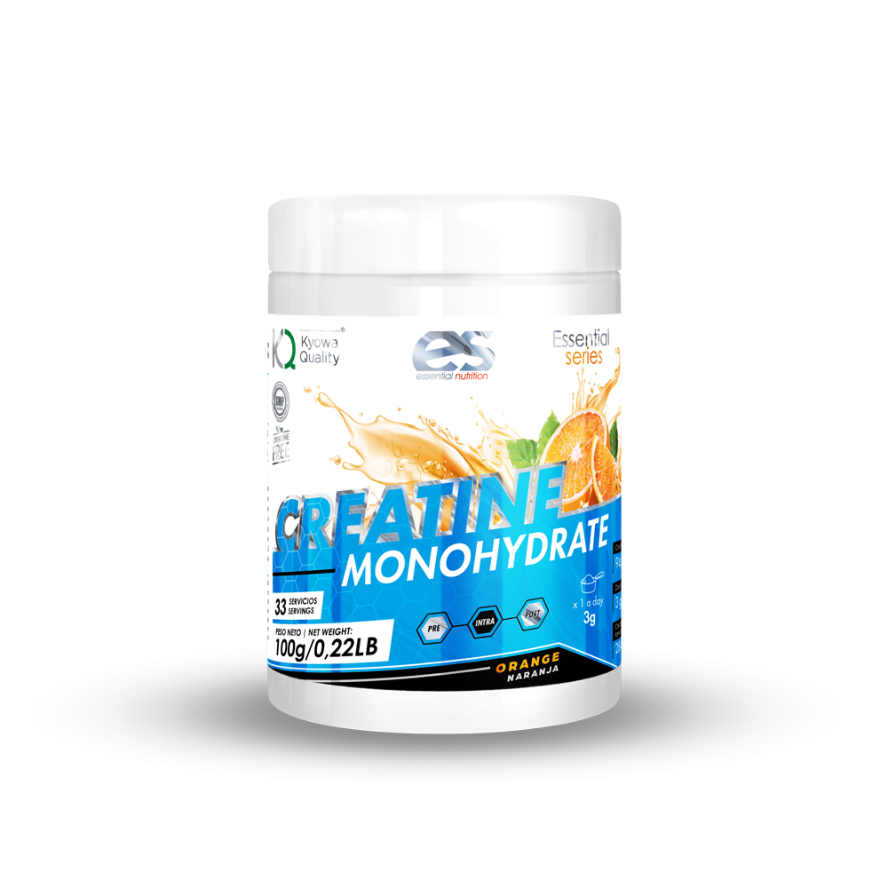 CREATINA MONOHIDRATO ESSENTIAL NUTRITION - 100g, Naranja