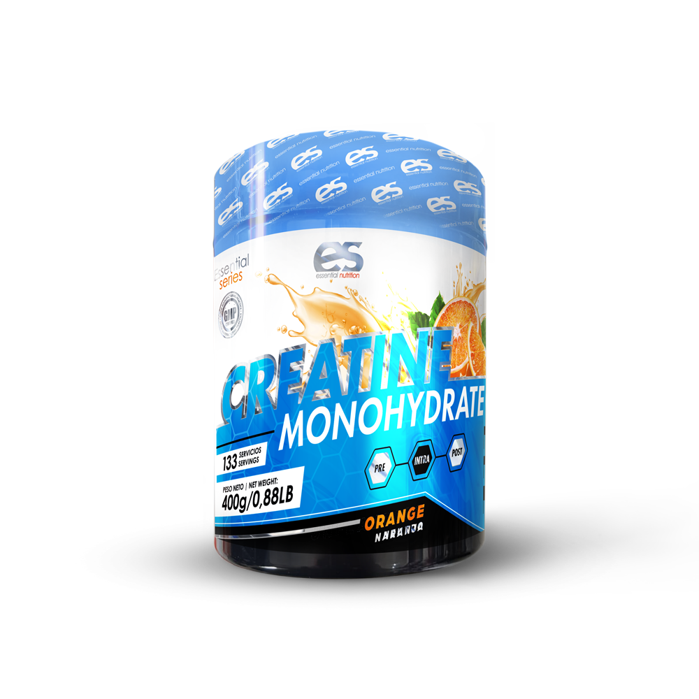 CREATINA MONOHIDRATO ESSENTIAL NUTRITION - 400g, Naranja
