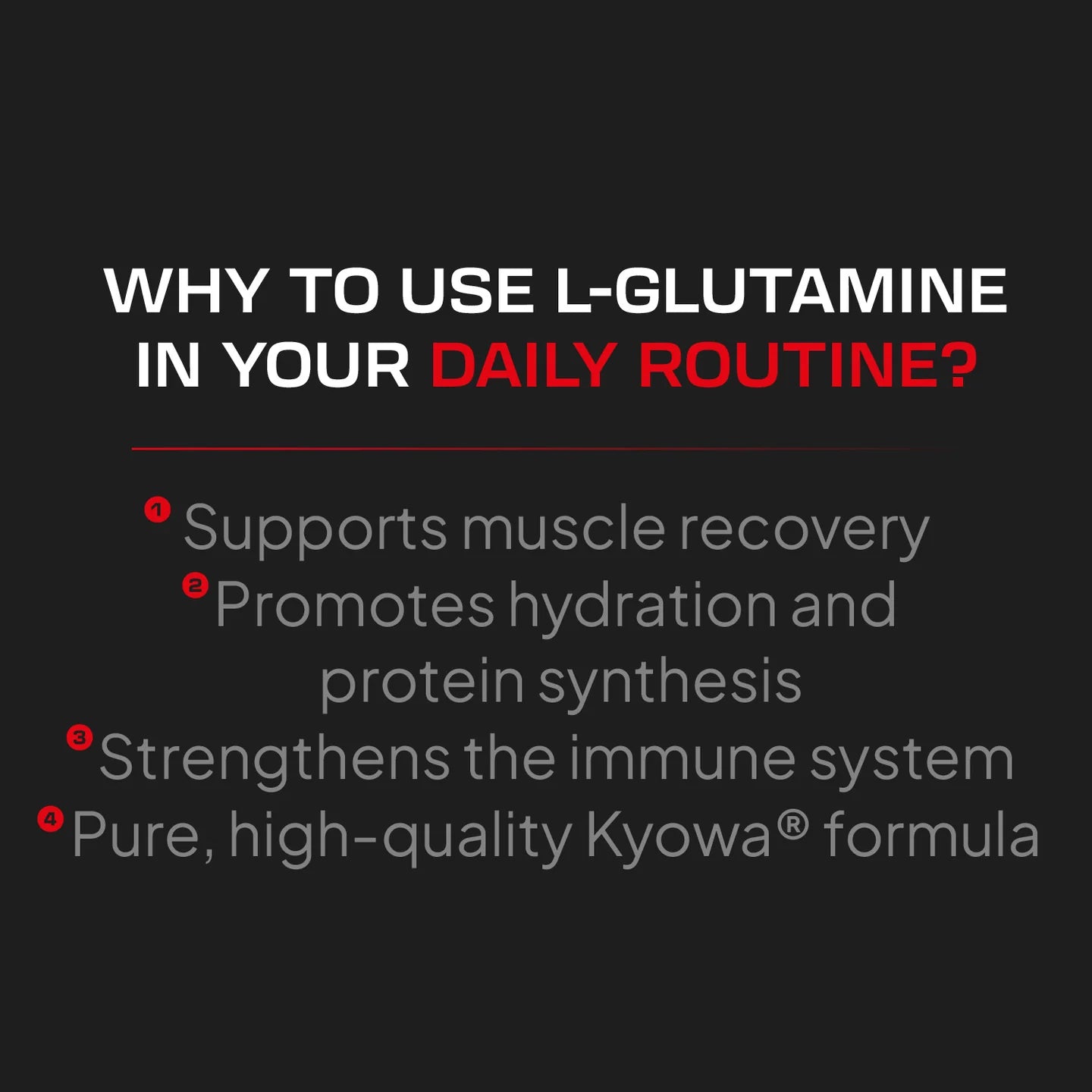 AMINOACIDS - L-GLUTAMINE Kyowa® - Cherry 300gr  REBRANDING!!!