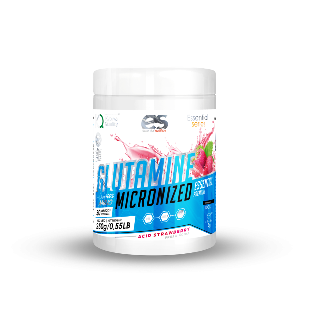 GLUTAMINA MICRONIZADA - Fresa Ácida, 250g