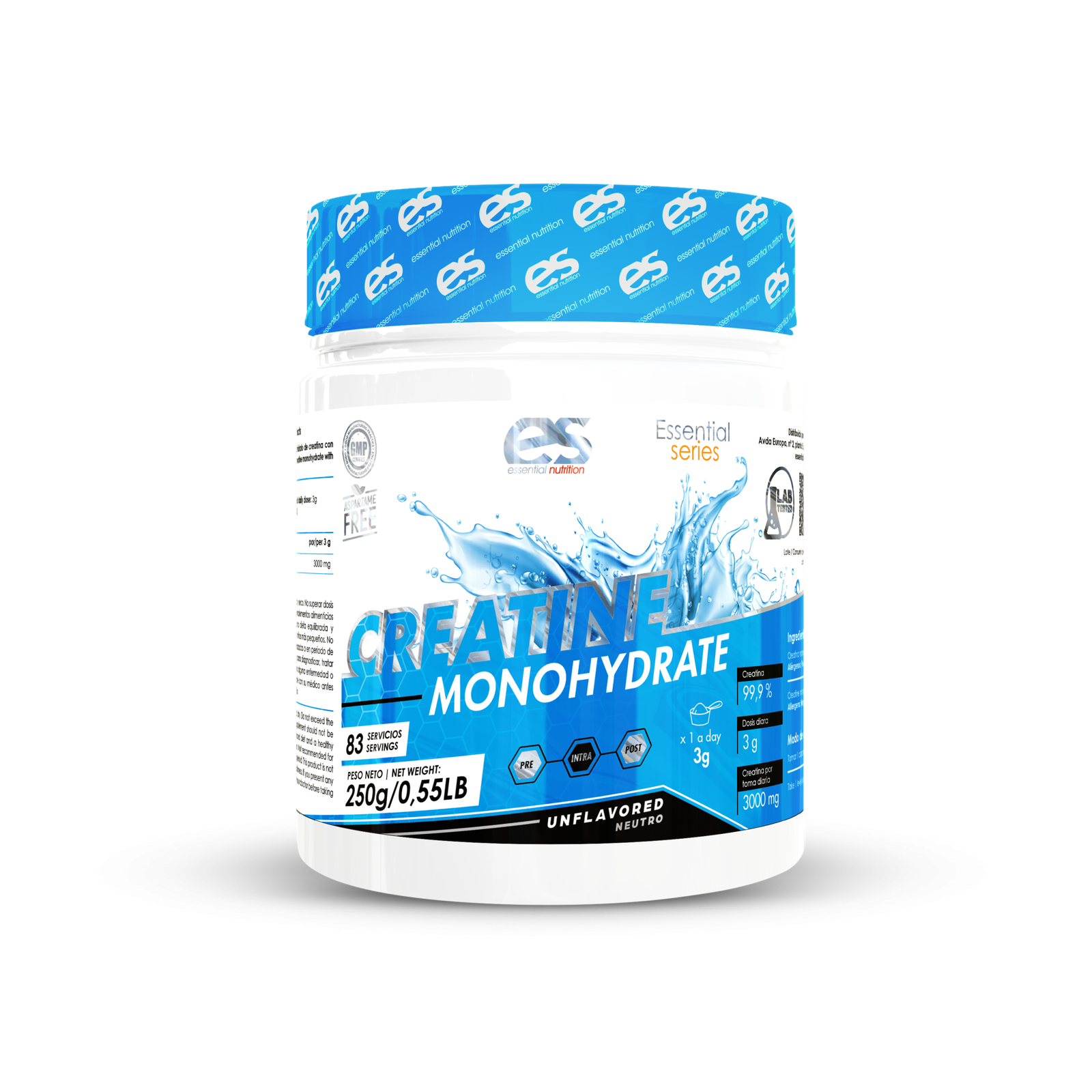 CREATINA MONOHIDRATO ESSENTIAL NUTRITION - 250g, Neutro