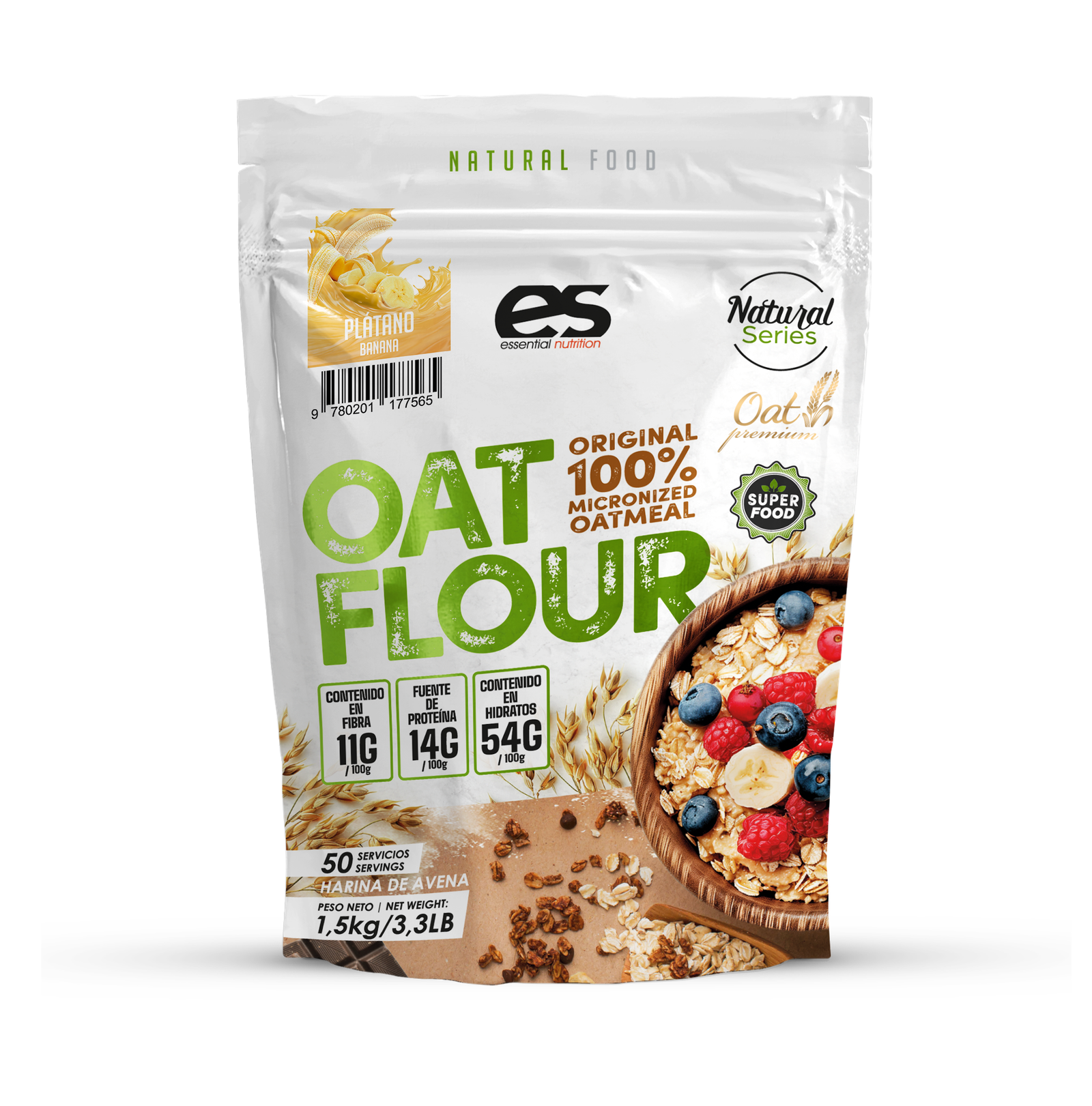 HARINA DE AVENA 100% 1,5 kg - Banana