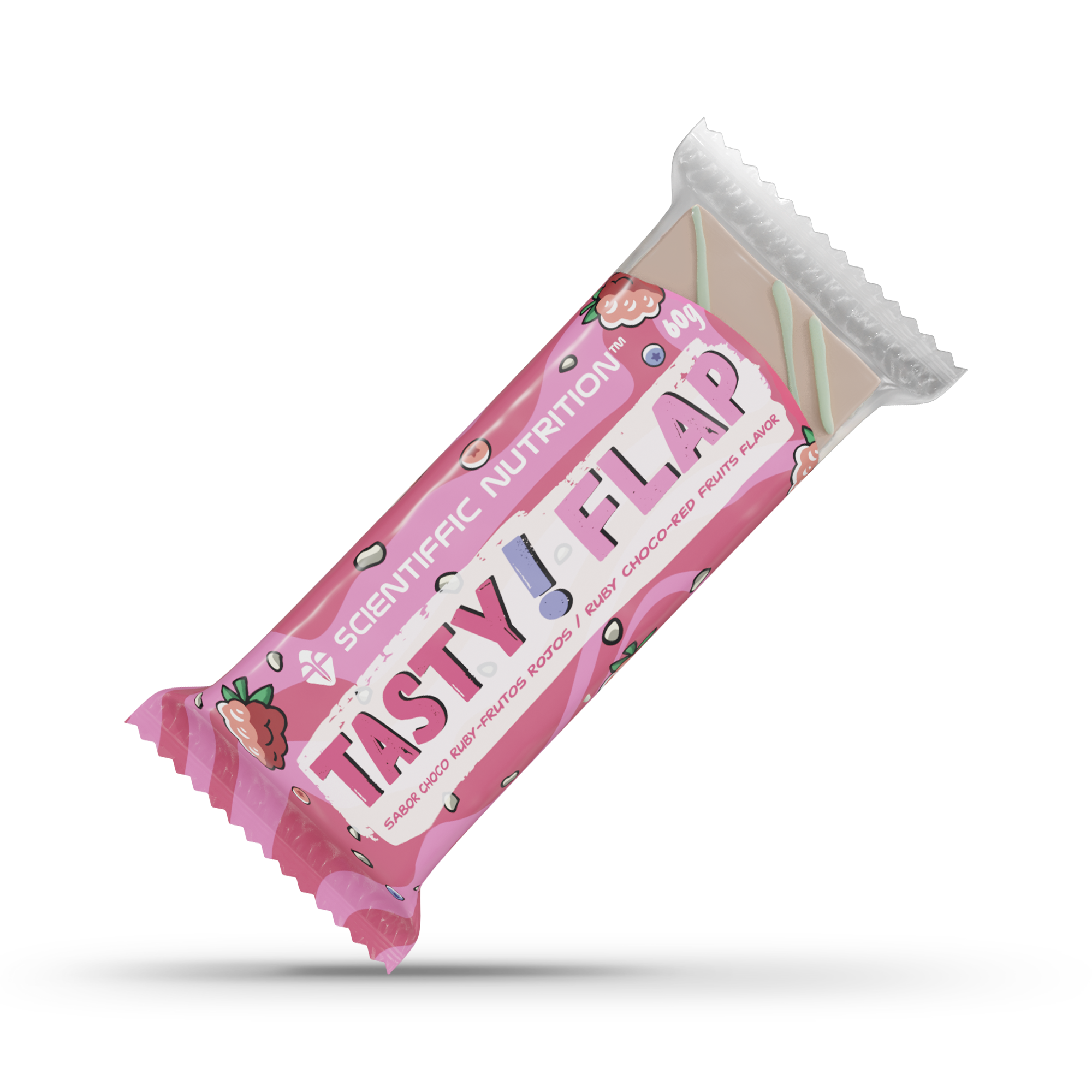 Scientiffic Nutrition Tasty ! Flap 60g Choco Blanco Ruby Frambuesa