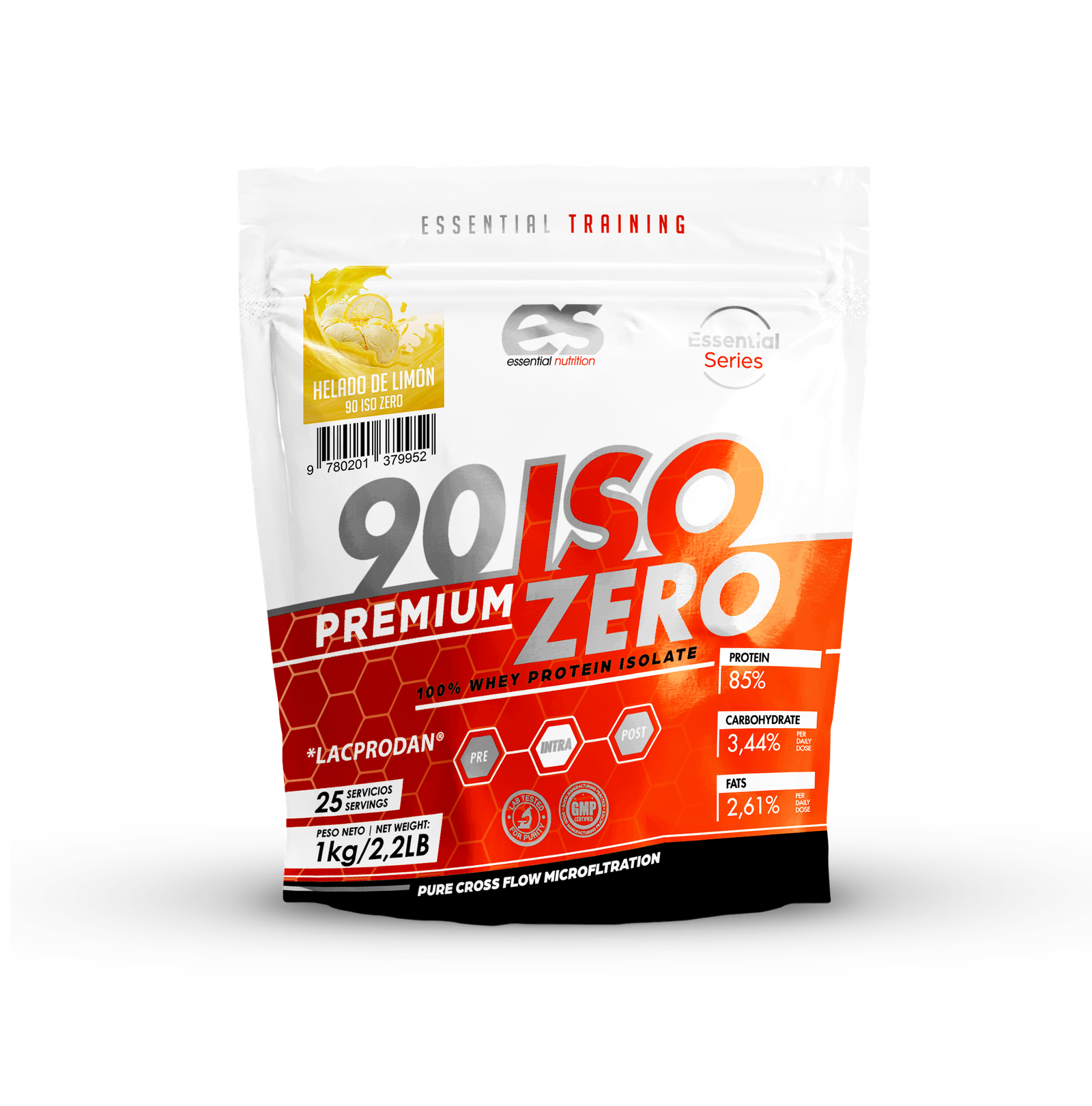 ISO ZERO 90 ESSENTIAL Lacprodan® - Helado de Limón, 1kg