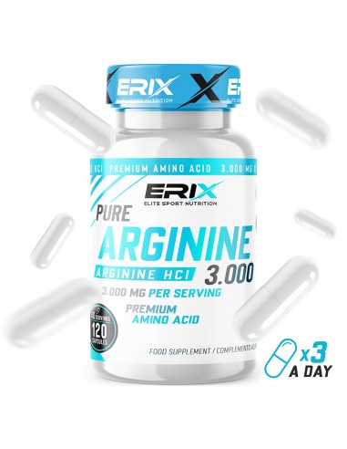 ARGININE 3.000 MG (120 Cápsulas) - Erix Nutrición imagen 2