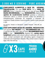 ARGININE 3.000 MG (120 Cápsulas) - Erix Nutrición imagen 5