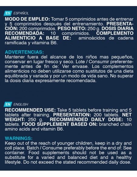 BCAA´S 2.1.1 (200 Comprimidos) - Erix Nutrición imagen 7