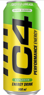 C4 Energy Carbonated 500 ml Twister Lemonade 12 ud