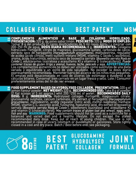 Collagen X-Joint Fortigel 320 gr (Sabor Limón) - Erix Nutrición imagen 5