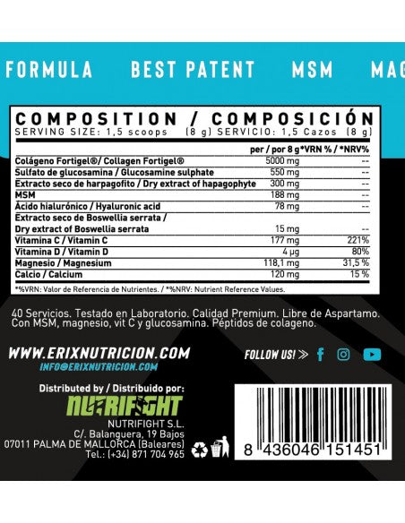 Collagen X-Joint Fortigel 320 gr (Sabor Limón) - Erix Nutrición imagen 6