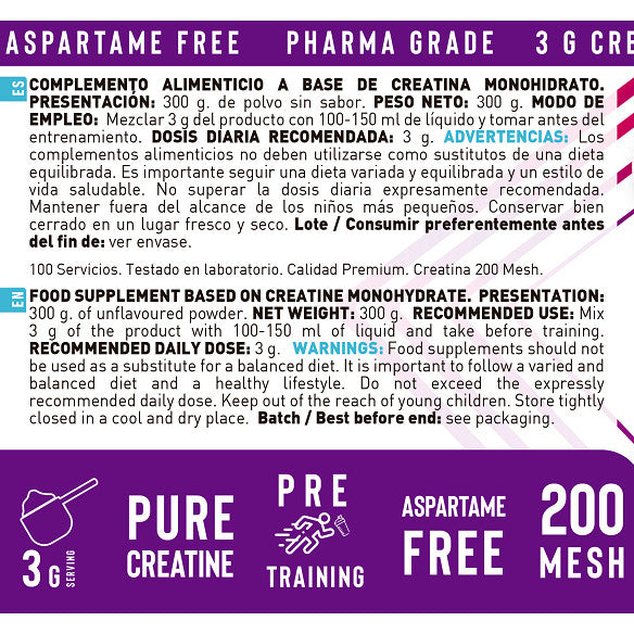 Creatina Monohidrato 300 G - Erix Nutrición imagen 5