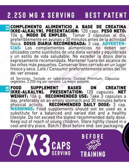 KRE-ALKALYN (120 Cápsulas) - Erix Nutrición imagen 6