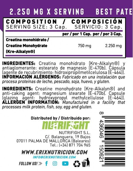 KRE-ALKALYN (120 Cápsulas) - Erix Nutrición imagen 5