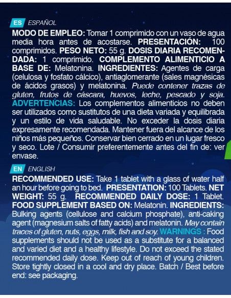 Melatonina 1 MG (100 Tabletas) - Erix Nutrición imagen 7