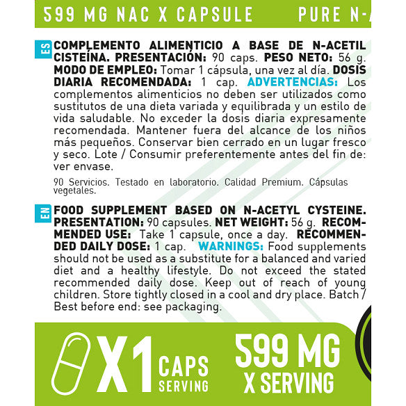 NAC N-Acetil Cisteína (90 Cápsulas) - Erix Nutrición imagen 6