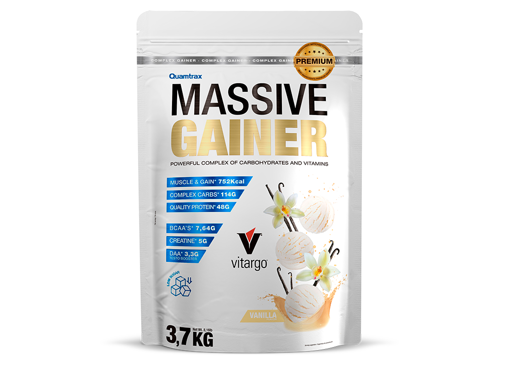 Massive Gainer PREMIUM 3,7 Kg.SABORES: Choco-straw/whit cho-strawberry-vainilla-