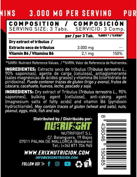 TRIBULUS TERRESTRIS (90 Cápsulas) - Erix Nutrición imagen 6