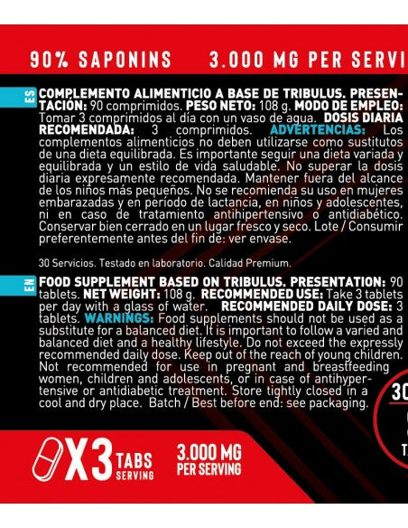 TRIBULUS TERRESTRIS (90 Cápsulas) - Erix Nutrición imagen 5