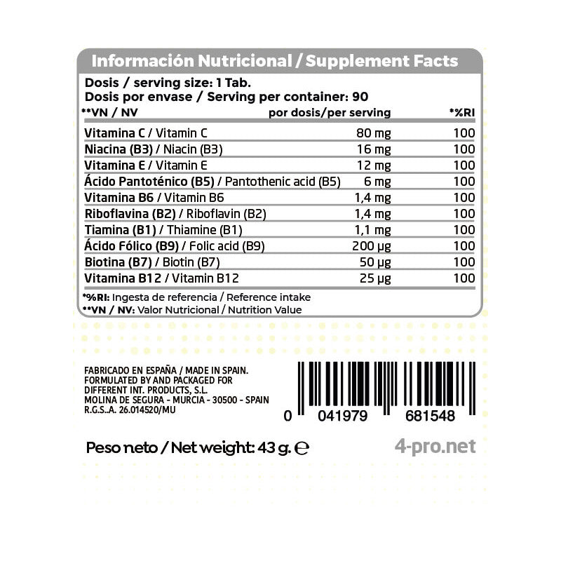 Vitamin B Complex 90 Tabs