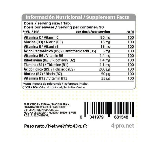 Vitamin B Complex 90 Tabs