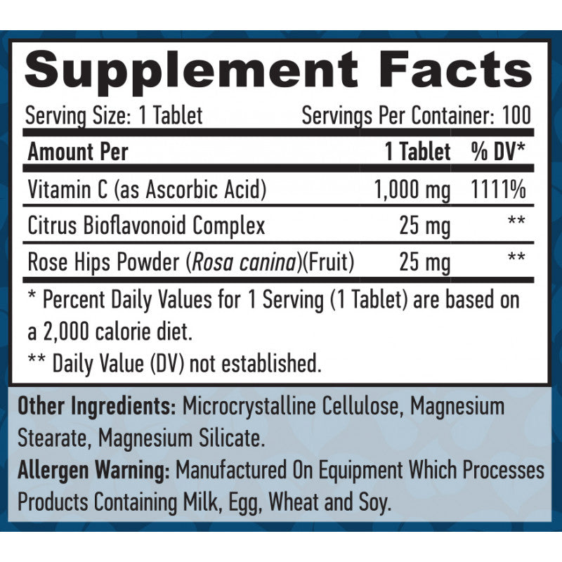 Vitamin C With Bioflav.and Rose Hips 1000 mg 100 T